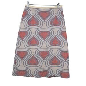 ODEEH Skirt Womens 36 Multicolor Retro Geometric A Line Midi Cotton Germany